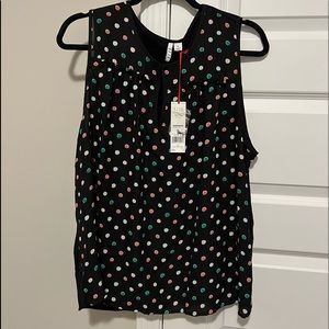 Elle polka dot dressy tank top